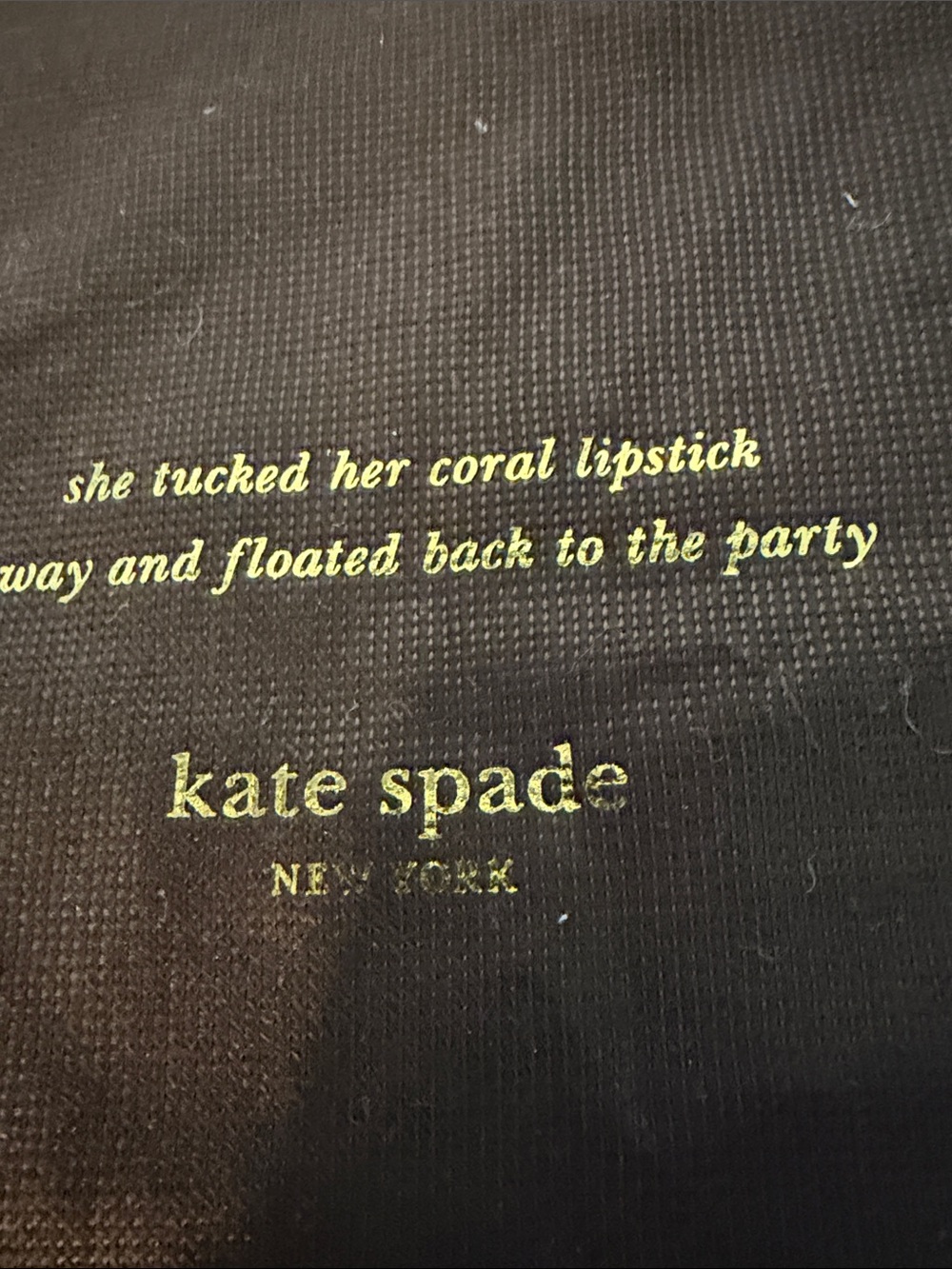 Kate Spade EUC dust bag brown with gold lettering. Size 19 x 17“ approximately.